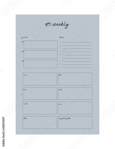 weekly (Sean and Sea) planner. 