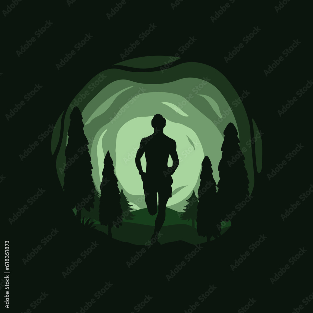 Vector marathon runner silhouette Vector marathon runner silhouette