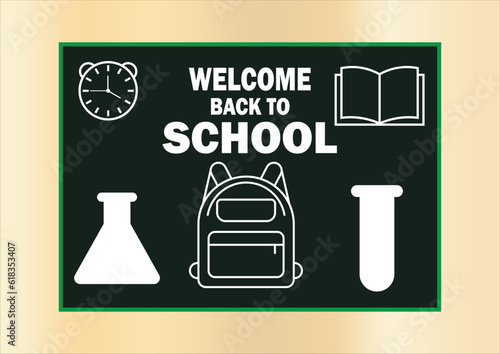 Welcome back to school poster. Education background. Back to school. Vector illustration