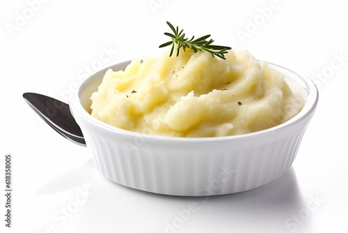 Obraz na płótnie mashed potatoes in a bowl, white background