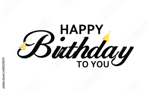 happy birthday text typography	
