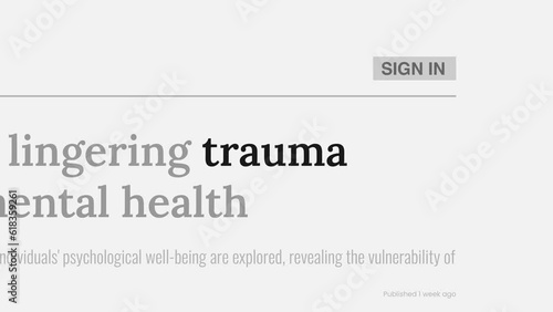 Trauma mention on headlines of online news publications