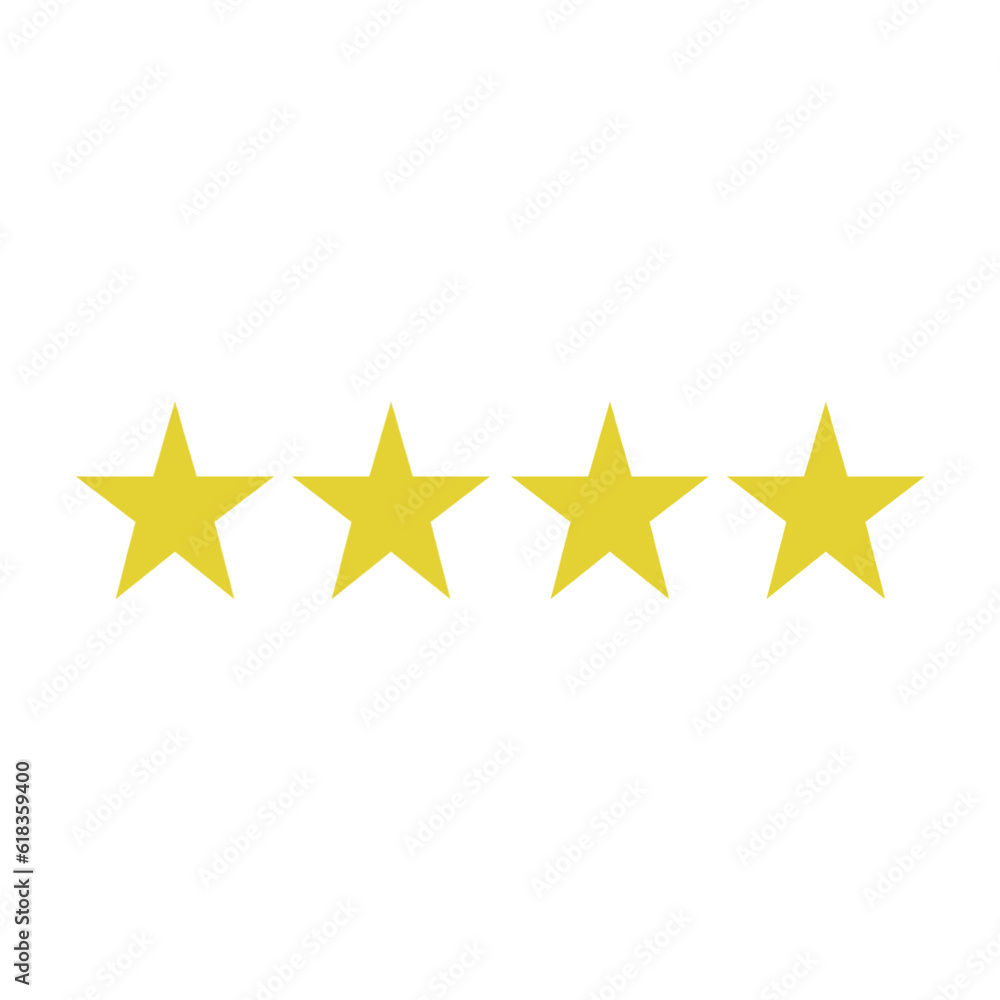 illustration of 4 yellow star icon for branches illustration of 4 yellow star icon for branches