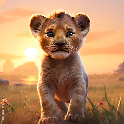 cute Lion baby Generated AI
