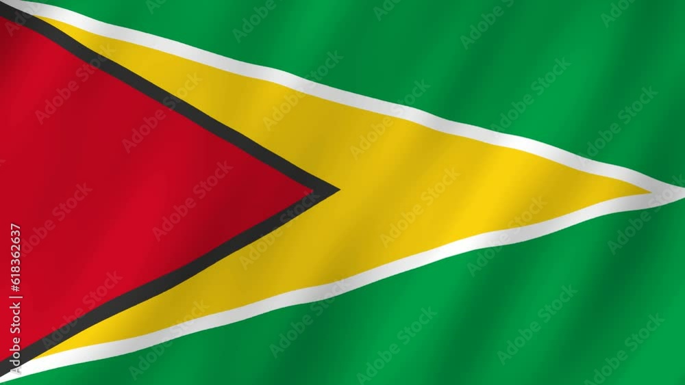 Flag of the Guyana waving animation. looping National Guyana flag animation background 4k Flag of the Guyana waving animation. looping National Guyana flag animation background 4k