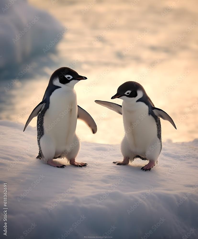 Obraz premium A happy pinguin couple