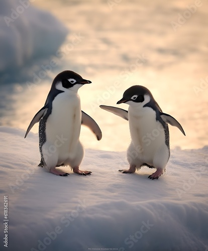 A happy pinguin couple