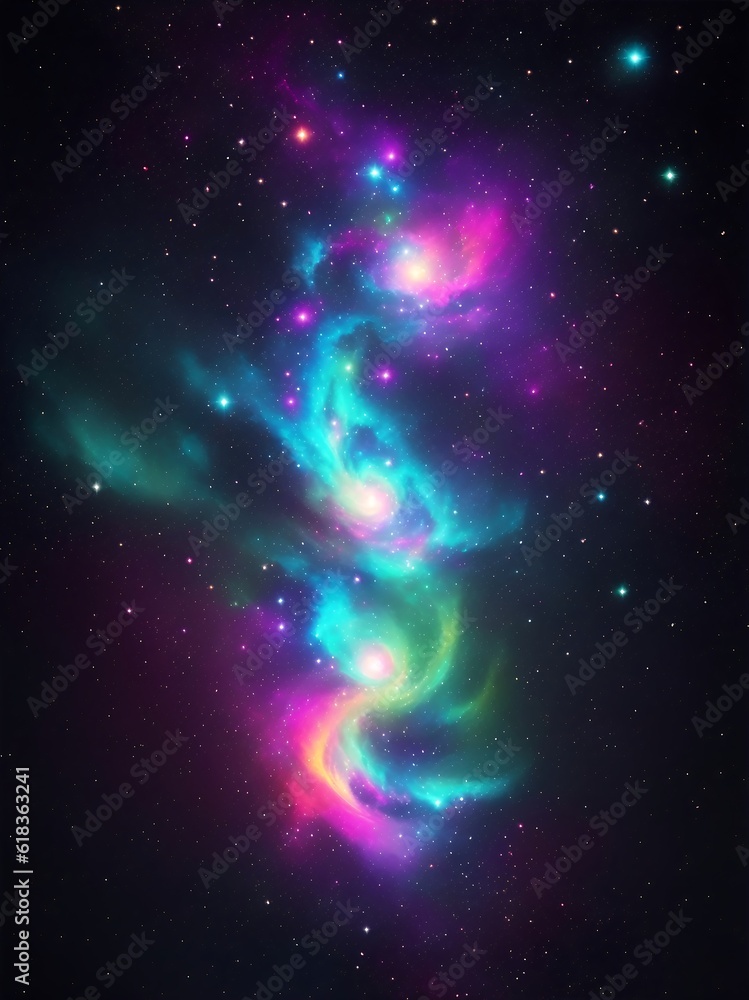An epic illustration of a beautiful Nebulosa galaxy with vibrant colors, hundreds of stars and multiple planets, evoking a sense of awe and wonder. An epic illustration of a beautiful Nebulosa galaxy with vibrant colors, hundreds of stars and multiple planets, evoking a sense of awe and wonder.