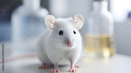 Workplace modern laboratory for molecular biology test mouse with Generative AI 