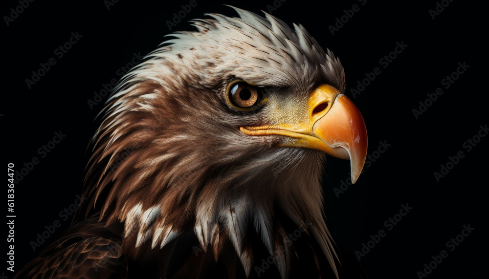 Majestic bird of prey staring into camera generated by AI Majestic bird of prey staring into camera generated by AI