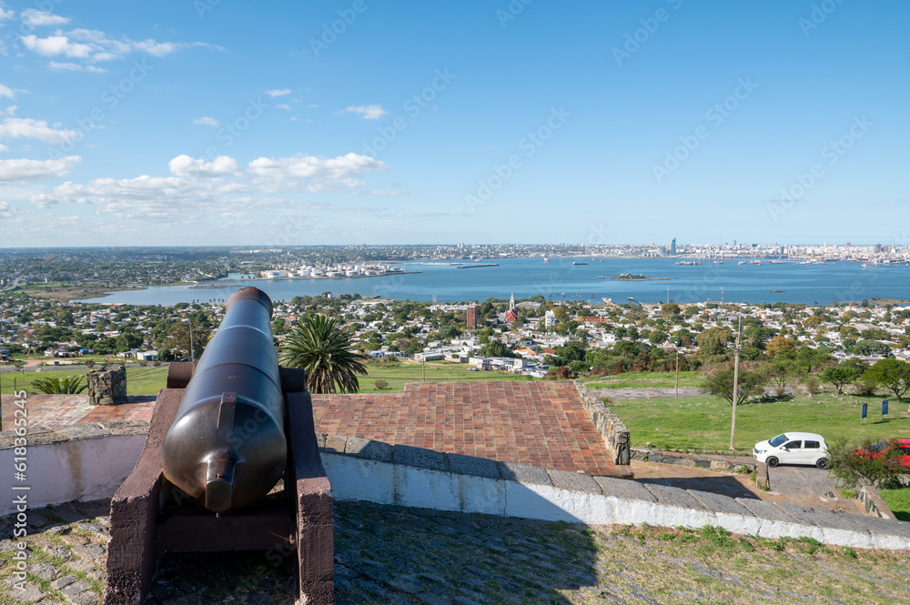 Cityscape of the city of Montevideo in the capital of Uruguay in 2023 from the fortress of Cerro Cityscape of the city of Montevideo in the capital of Uruguay in 2023 from the fortress of Cerro
