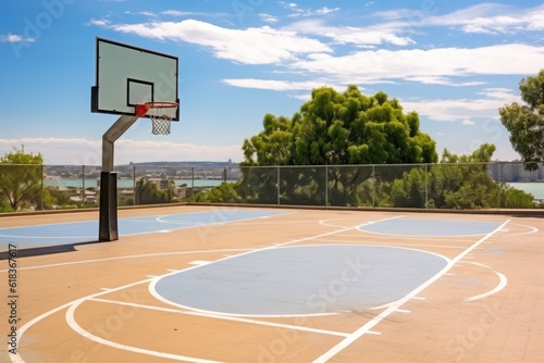 outdoor basketball court tools and equipment photography