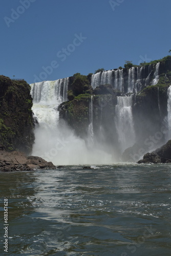 The beautiful natural landscape full of life of the Iguazu falls in Misiones Argentina