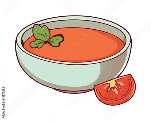 Fresh vegetable soup in a gourmet bowl