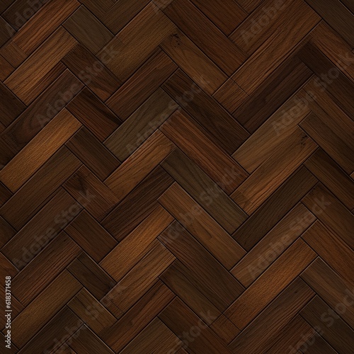 Dark wood floor pattern. Generative AI.