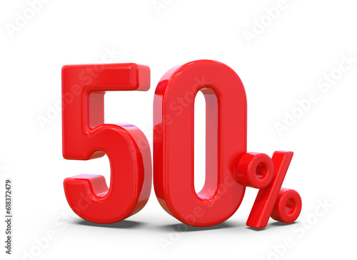 Promotion 50 Percent Red Number