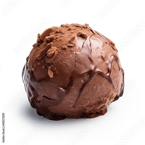 A chocolate flavored ice cream ball. Generative AI.