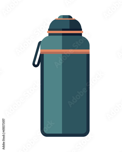 Metallic container with handle holds fresh liquid