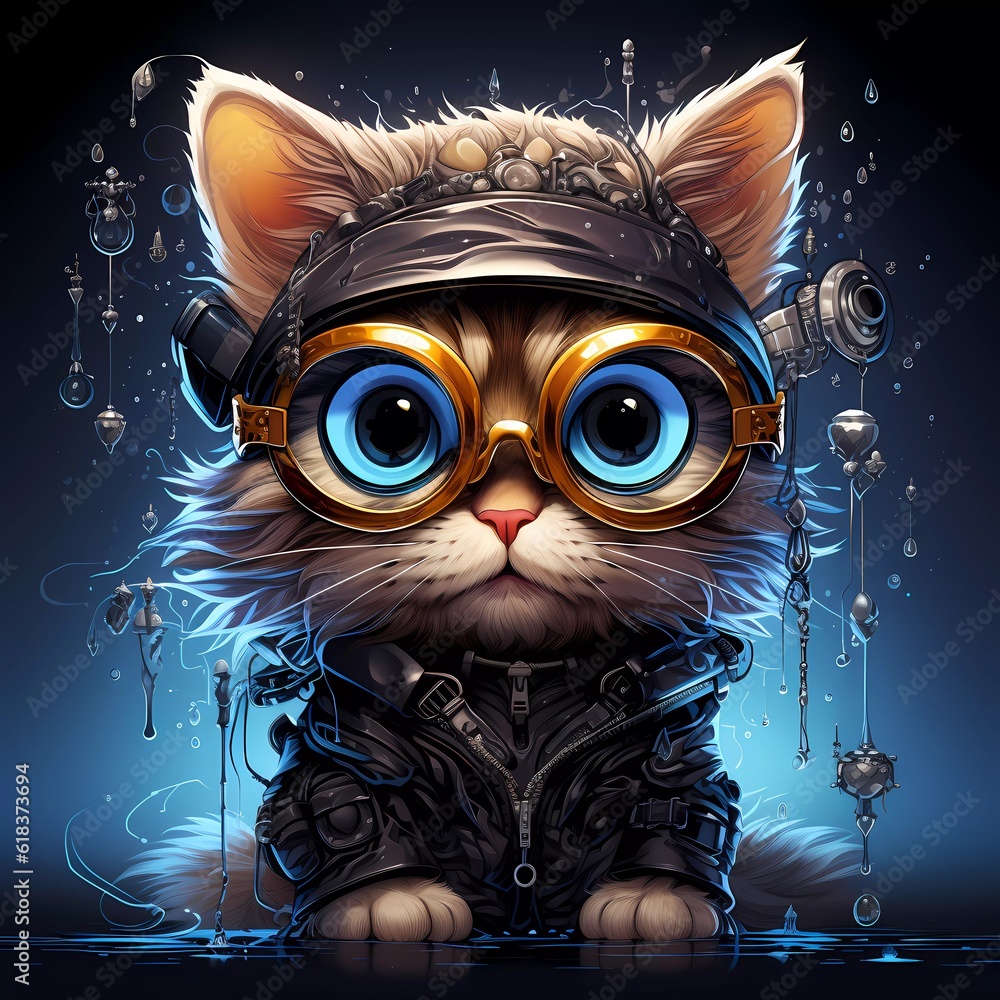 All About Cat Illustrations. Cartoon style characters Design. Cute animal cat. Drawing Painting. Storybook Characters. Digital artwork. Game character. Comic character. Generative AI.