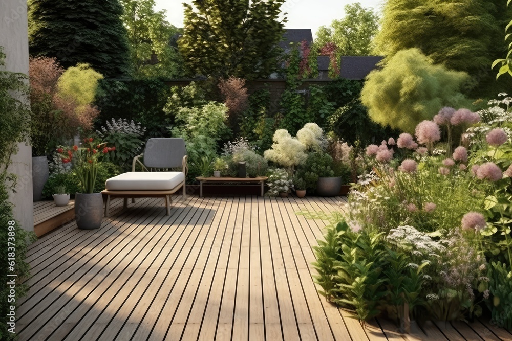 Obraz premium realistic garden on the terrace design ideas photography
