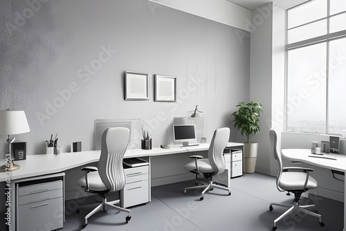 the office walls could be painted in a soft silver