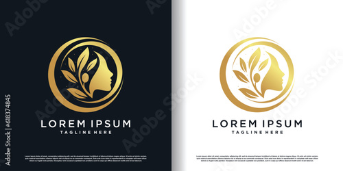 Natural beauty design vector with creative concept premium vector
