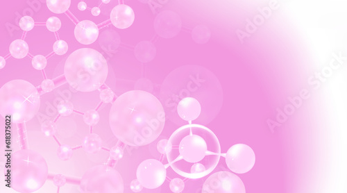 Hyaluronic acid hair and skin solutions ad, pink collagen serum drop with cosmetic advertising background ready to use, illustration vector.	