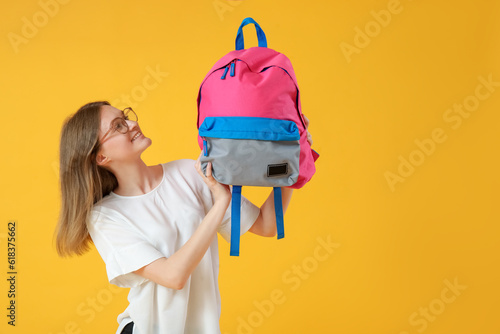 Female student with backpac...