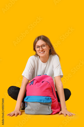 Female student with backpac...