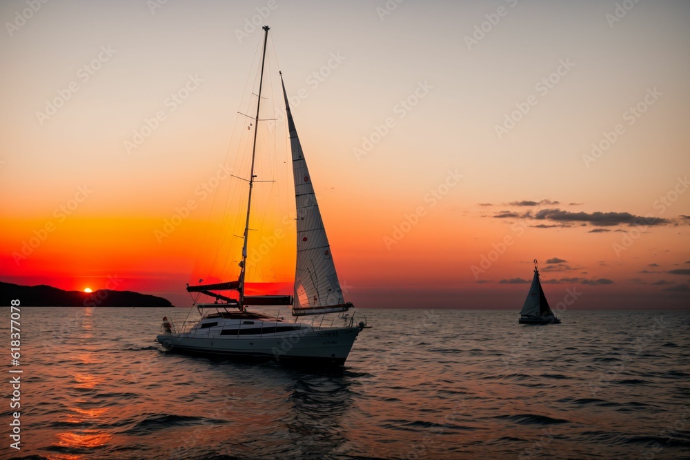 sailing under a sunset 