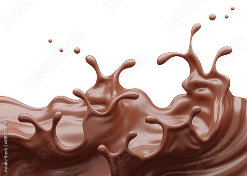 PNG Chocolate Splash, 3D Rendering, 3D illustration