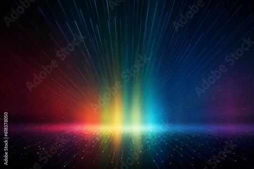 Dispersion of light. Abstract Rainbow on a dark background. Generative AI. 