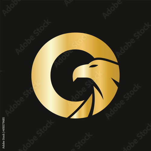 Letter O Eagle Logo Design. Transportation Symbol Vector Template