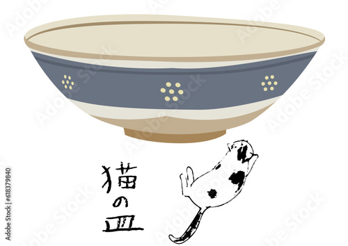 猫のご飯の皿に使用される高級な茶碗