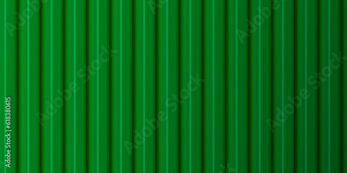 A sheet of green corrugated board. Galvanized iron for fences, walls, roofs. Realistic isolated vector illustration.