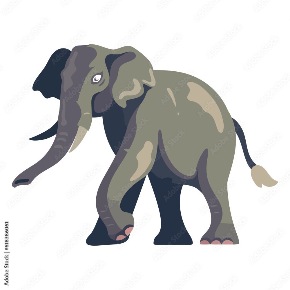 Fototapeta premium Cute elephant walking