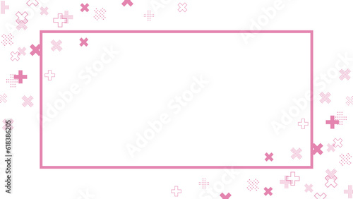 十字架がランダムに配置されたアブストラクト背景フレームイラスト