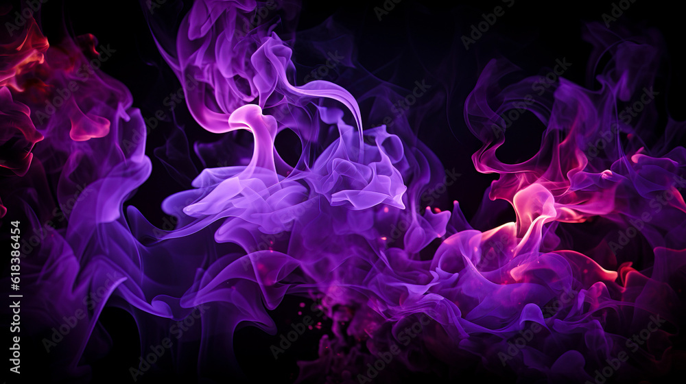 Fototapeta premium 紫色の怨念の炎の背景 Generative AI
