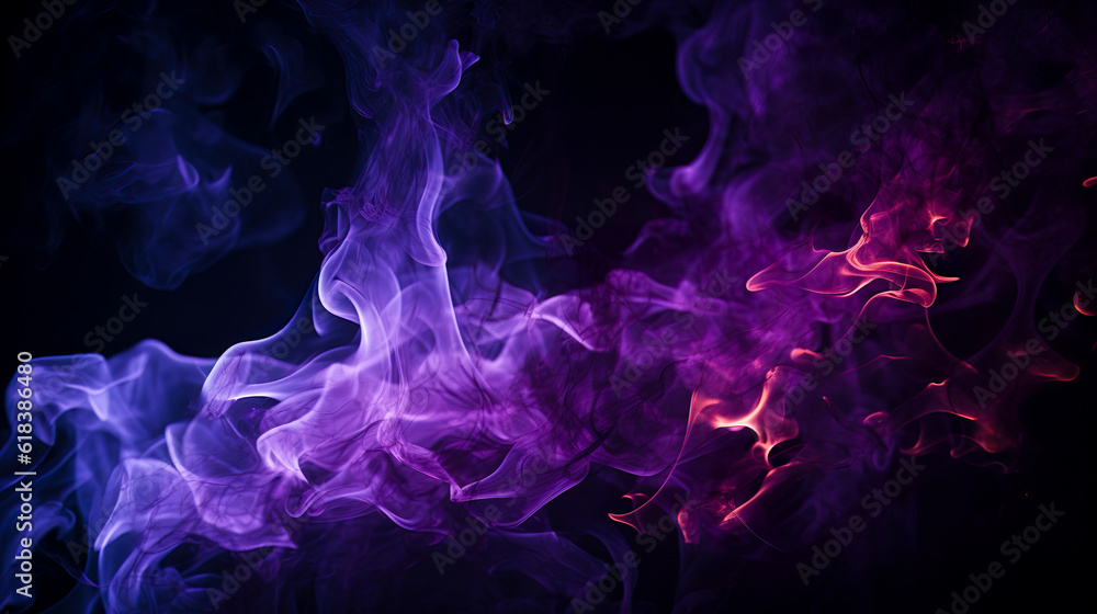 紫色の怨念の炎の背景　Generative AI
