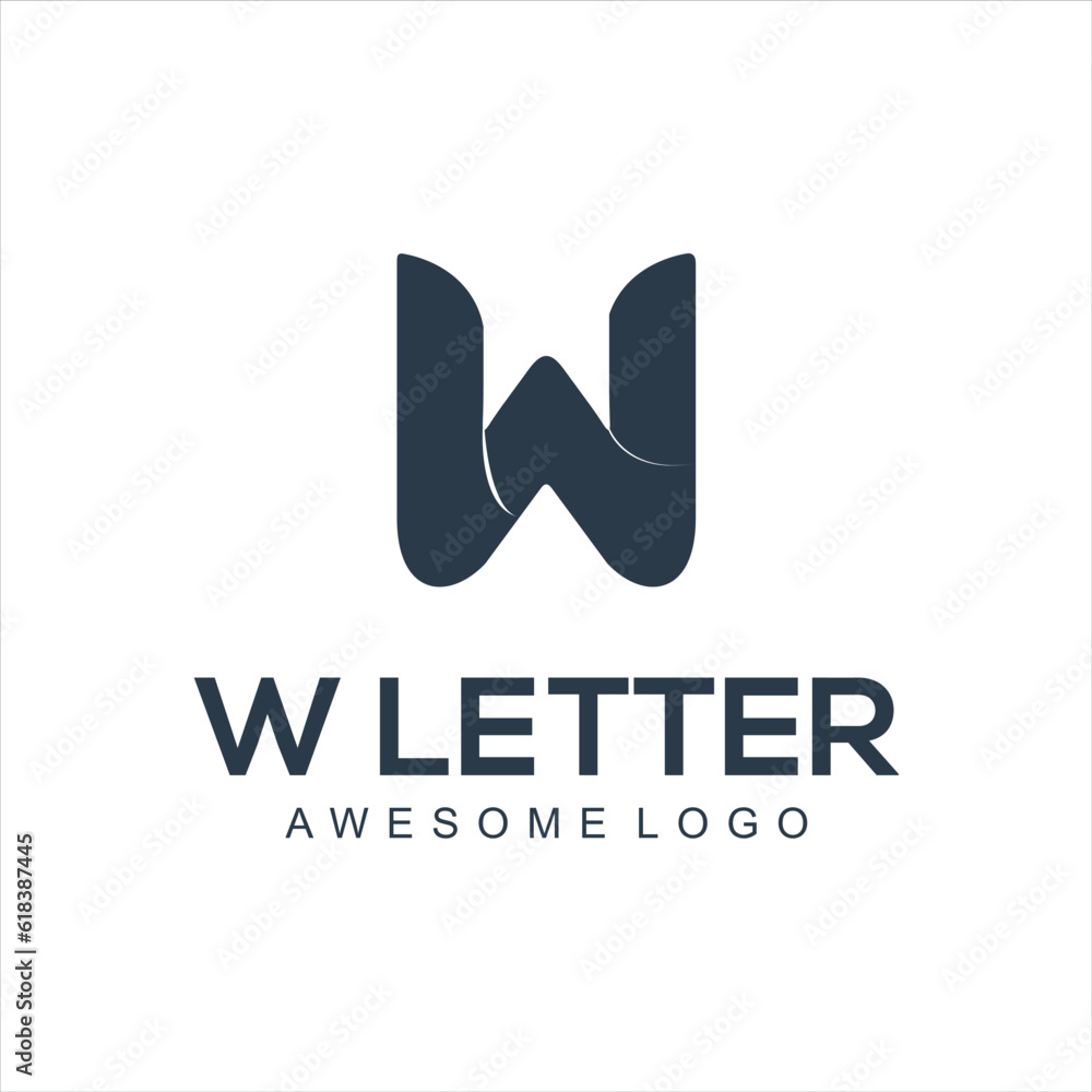Letter W Silhouette logo Stock Vector | Adobe Stock