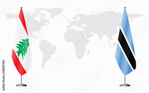 Lebanon and Botswana flags for official meeting