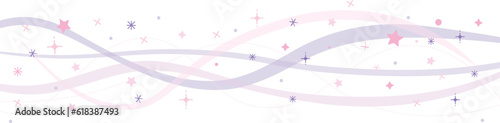 キラキラした星が輝くピンクと紫のウェーブのベクター背景画像