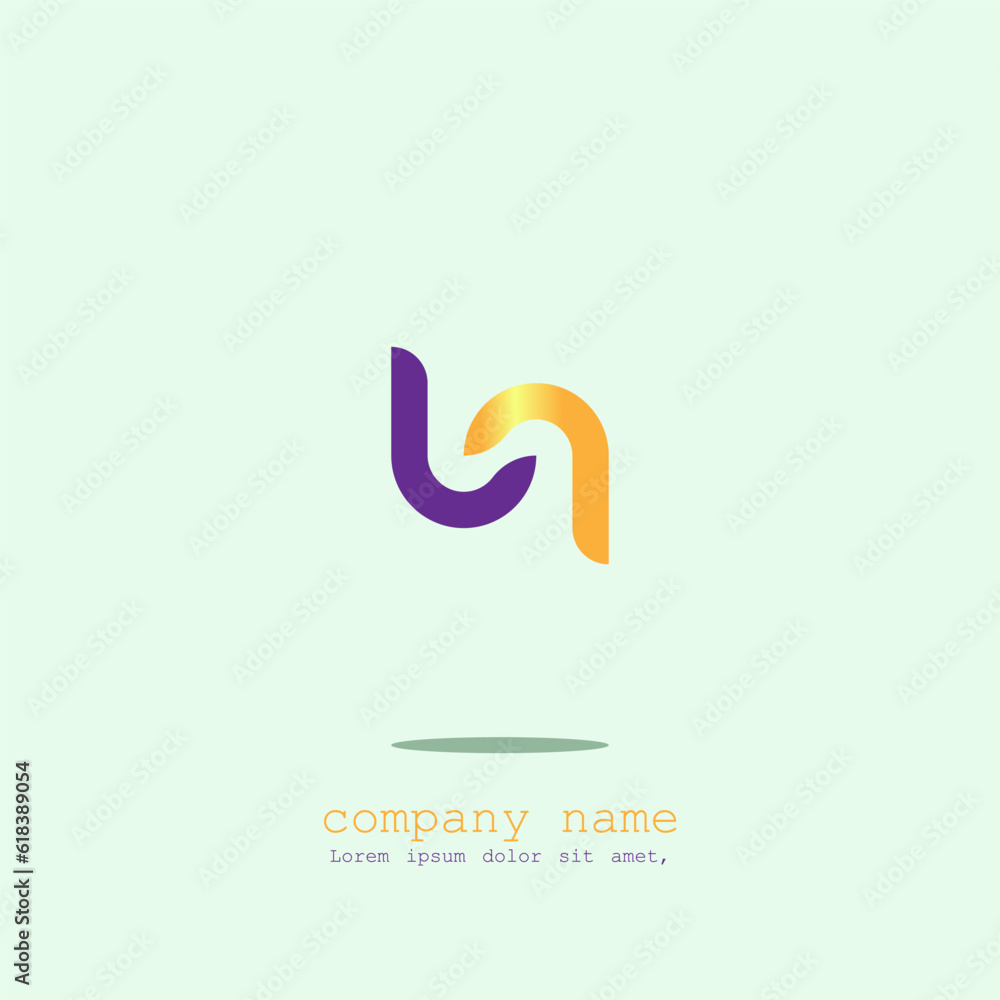 Obraz premium logo icon design letter S shape fishing hook orange purple elegant luxury simple attractive futuristic monogram for large companies eps 10