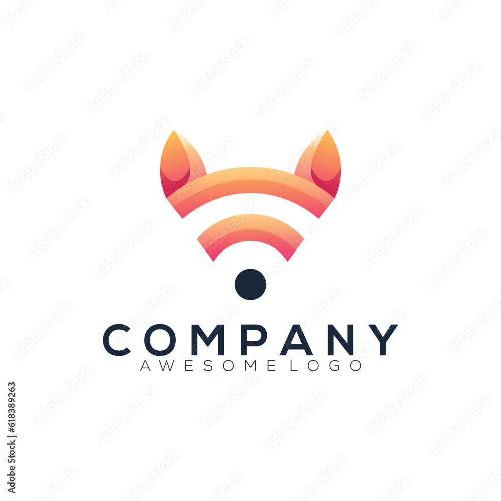 Fox network logo illustration gradient color style