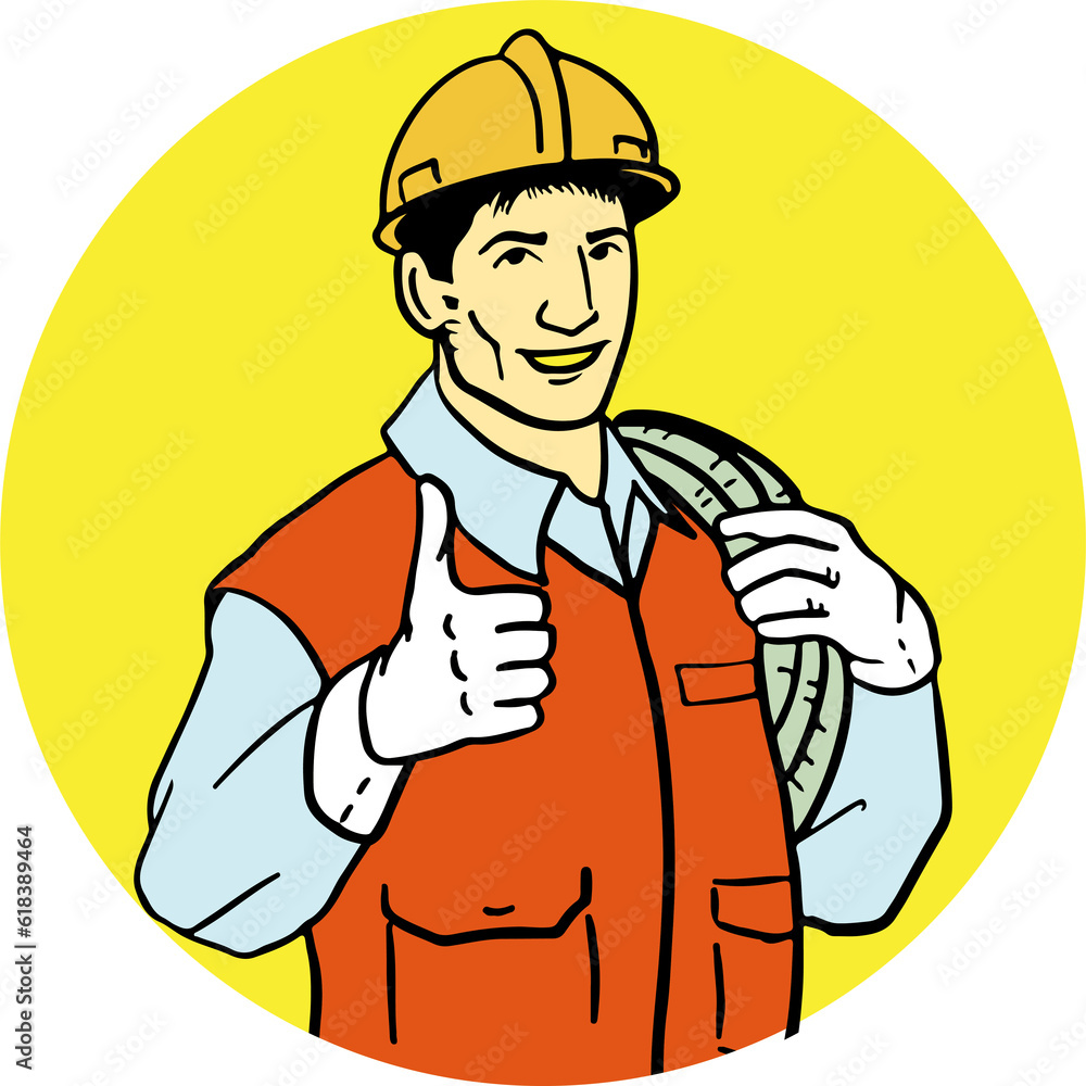 The engineer cartoon style png image