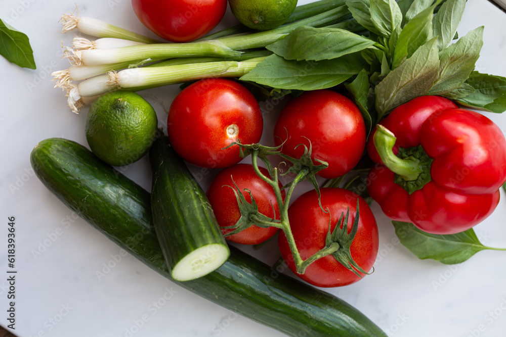 Fresh Vegtables on white background