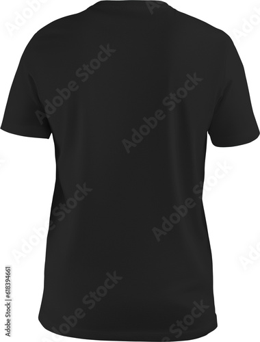 Photography Black unisex t-shirt mockup, canvas bella, 3D rendering, png, back