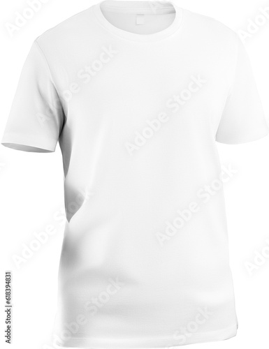 Mockup of white unisex t-shirt, canvas bella, 3D rendering, png, front © olegphotor