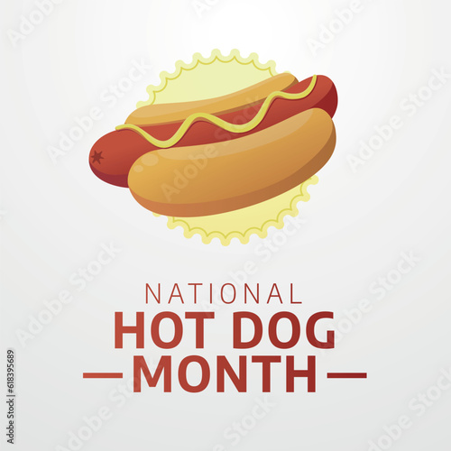 vector graphic of National Hot Dog Month good for National Hot Dog Month celebration. flat design. flyer design.flat illustration.