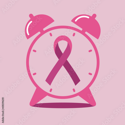 Breast cancer. Saving my life in time. Vector illustration. (ID: 618396281)